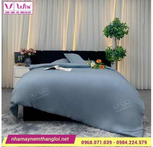 Bộ Chăn - Drap - Lụa Tencel 5 món ( màu trơn )