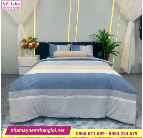 Bộ Chăn - Drap - Lụa Tencel 5 món ( hoa văn )